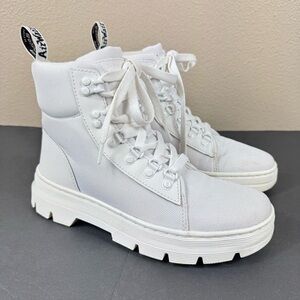 Dr. Martens Women's Combs Poly Casual Lace Up Boot White Ajax